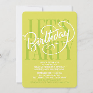 CHARTREUSE LET'S BIRTHDAY PARTY | INVITATION