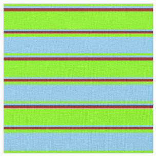 Chartreuse, Light Sky Blue & Dark Red Coloured Fabric