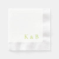 Chartreuse Monogram White Coined Wedding