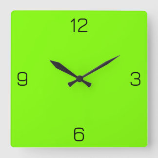 Chartreuse (Neon Green) 7FFF00 Colour - Name Optio Square Wall Clock