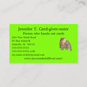 Chartreuse (Neon Green) 7FFF00 Single Solid Colour Business Card