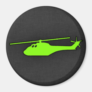 Chartreuse, Neon Green Helicopter Magnet