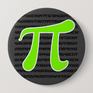 Chartreuse, Neon Green Pi symbol 4 Inch Round Button