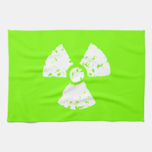 Chartreuse, Neon Green Radioactive Symbol Kitchen Towel