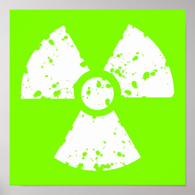 Chartreuse, Neon Green Radioactive Symbol Poster (Front)