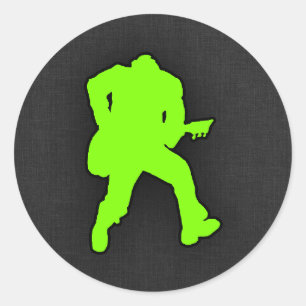 Chartreuse, Neon Green Rocker Classic Round Sticker