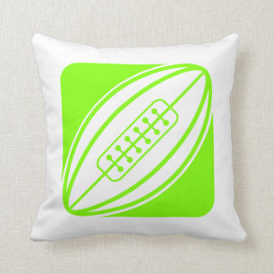 Chartreuse, Neon Green Rugby Throw Pillow