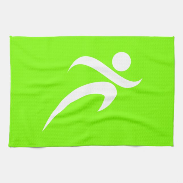 Chartreuse, Neon Green Running Kitchen Towel (Horizontal)