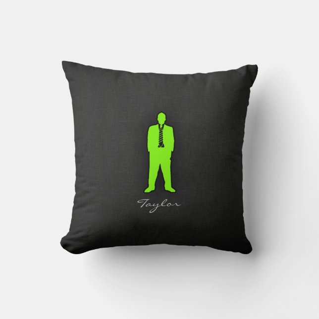 Chartreuse, Neon Green Swag Throw Pillow (Front)