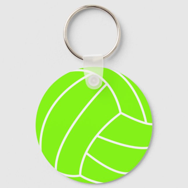 Chartreuse, Neon Green Volleyball Keychain (Front)