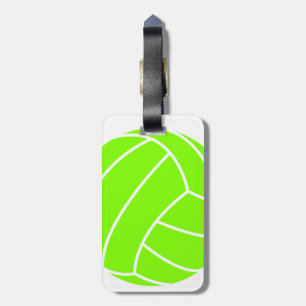 Chartreuse, Neon Green Volleyball Luggage Tag