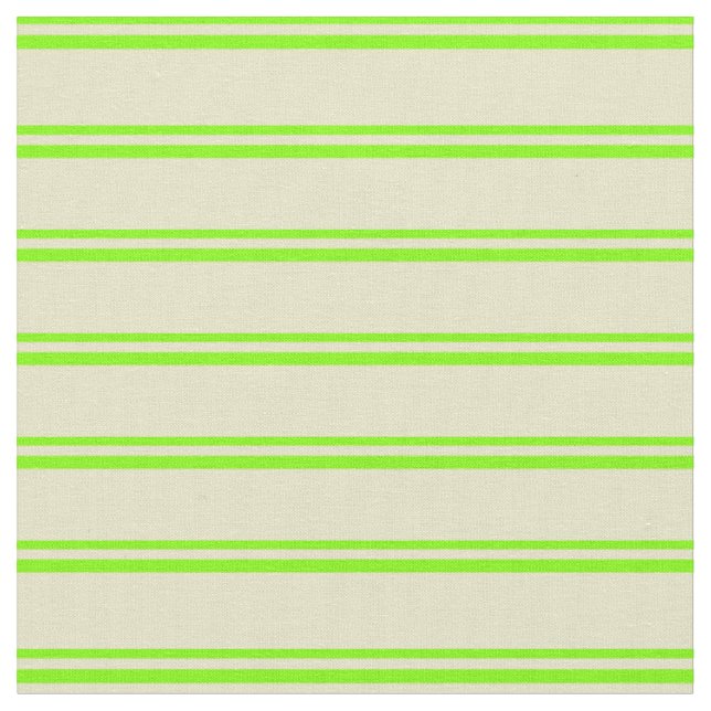 Chartreuse & Pale Goldenrod Lines Fabric (Close Up)