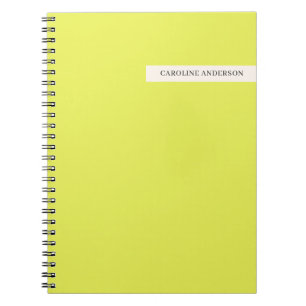 Chartreuse Personalized Name Back to School Study Notebook