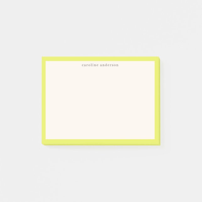 Chartreuse Personalized Name Back to School Study Post-it Notes (Front)