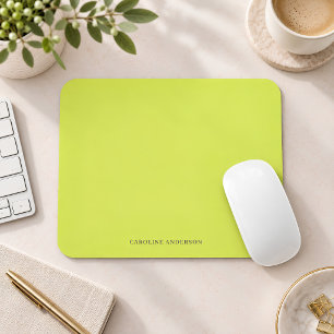 Chartreuse Personalized Name Modern Minimalist Mouse Pad