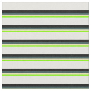 Chartreuse, Tan, Dark Slate Grey, Black, and White Fabric