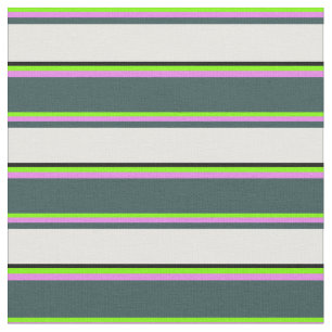 Chartreuse, Violet, Dark Slate Grey, White & Black Fabric