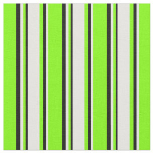Chartreuse, White, and Black Coloured Stripes Fabric