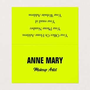 Chartreuse Yellow Fluorescent Neon Colorful Bright Business Card