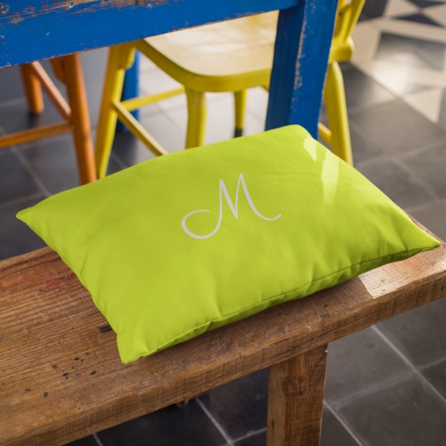 Chartreuse yellow -  monogrammed      accent pillow (Creator Uploaded)