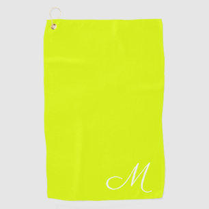 Chartreuse yellow -  monogrammed    golf towel