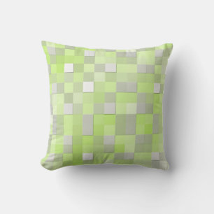 Chartreuse Yellow Mosaic Pattern Throw Pillow