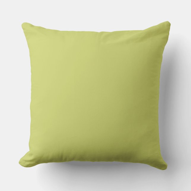 Chartreuse Yellow Mustard Green Throw Pillow (Front)