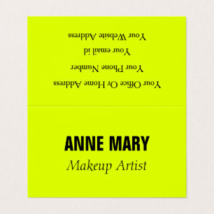 Chartreuse Yellow Neon Colourful Bright Stylish Business Card