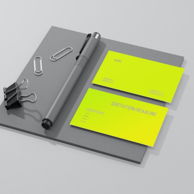 chartreuse yellow solid color business card (Creator Uploaded)