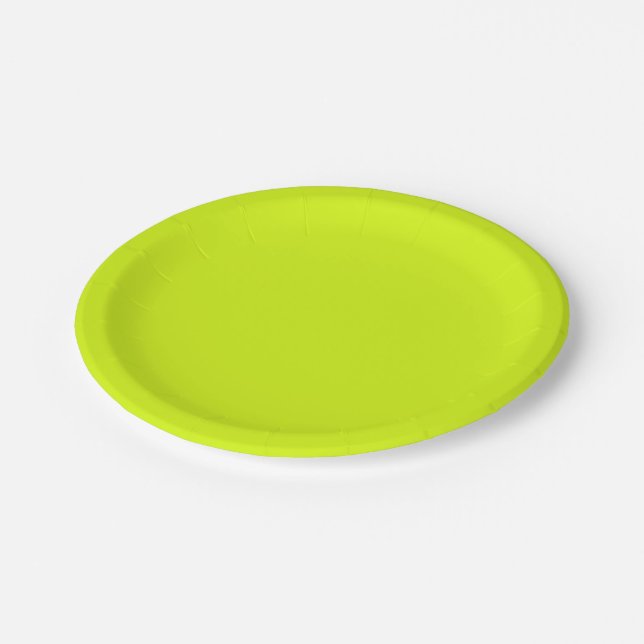 Chartreuse Yellow (solid color)  Paper Plate (Angled)