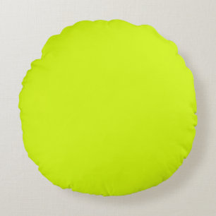 Chartreuse Yellow solid color Round Pillow