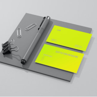 chartreuse yellow solid colour business card