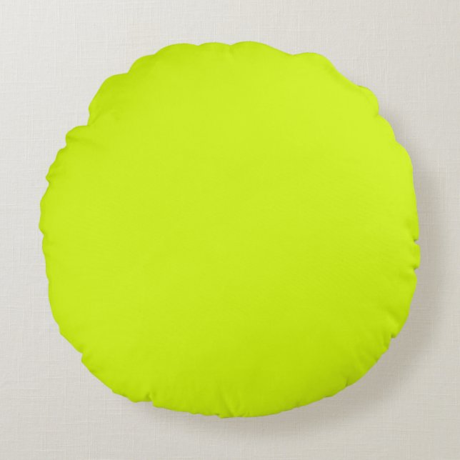  Chartreuse Yellow (solid colour)  Round Pillow (Front)