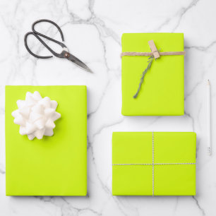 Chartreuse Yellow solid colour Wrapping Paper Sheet