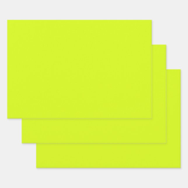  Chartreuse Yellow (solid colour)  Wrapping Paper Sheet (Set)