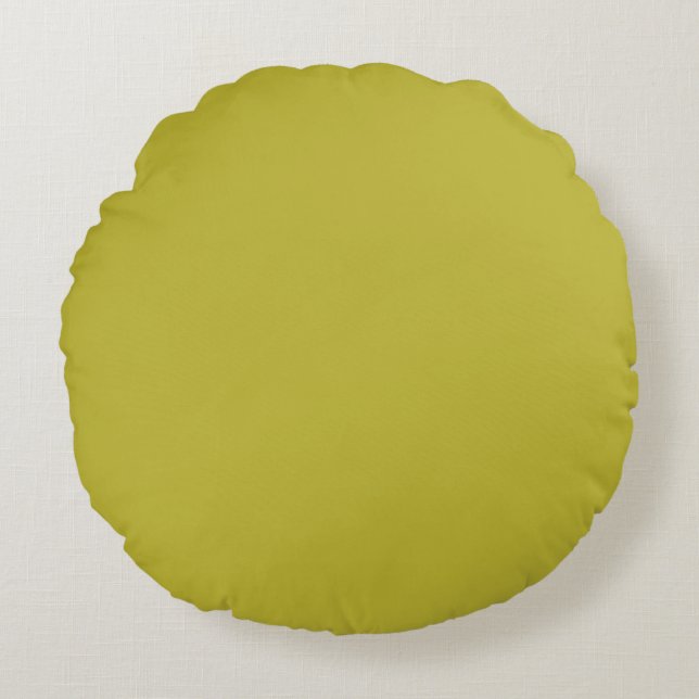 CHARTREUSE Yellowish Green Solid Colour  Round Pillow (Front)
