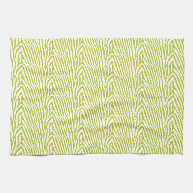 CHARTREUSE ZEBRA STRIPE KITCHEN TOWEL (Horizontal)