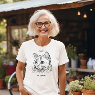 Chartreux Cat Portrait T-Shirt