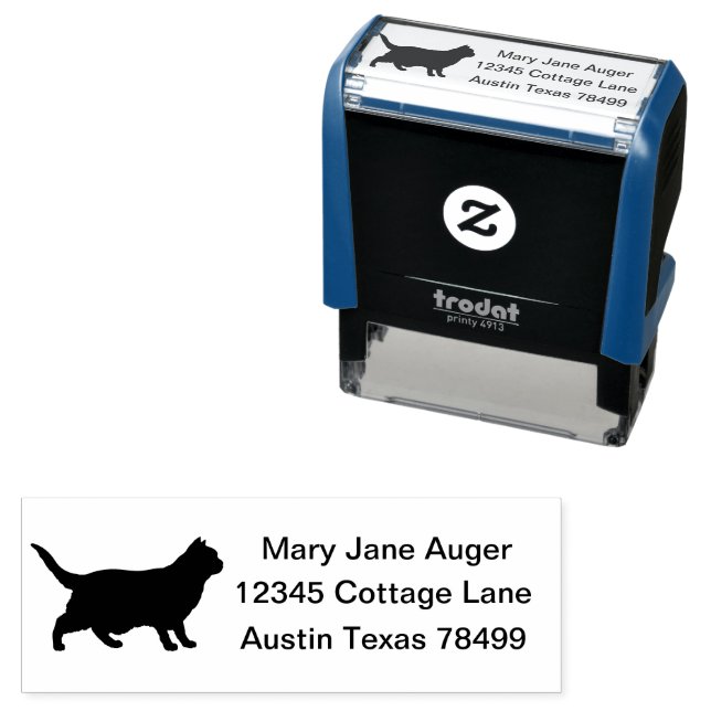 Chartreux Cat Self Address Stamp (In Situ)