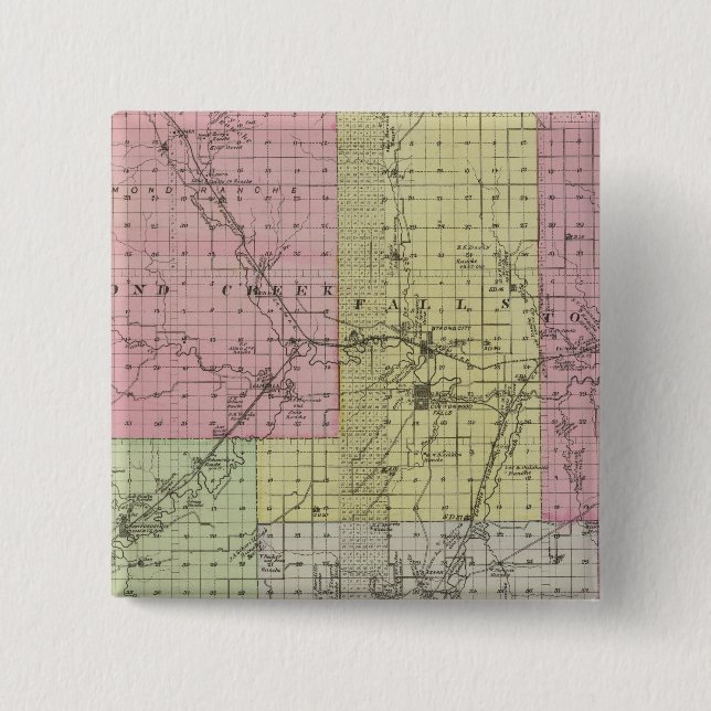 Chase County, Kansas 2 Inch Square Button (Front)