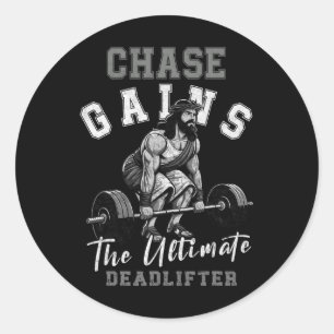 Chase Gains Jesus The Ultimate Deadlifter Funny Mo Classic Round Sticker