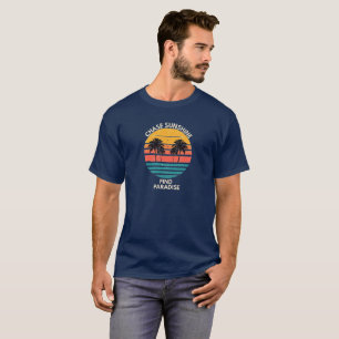 Chase Sunshine Find Paradise Vintage Sunset  T-Shirt