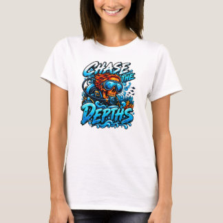 Chase the Depths Scuba Diving Skull  T-Shirt