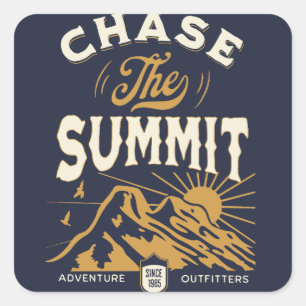chase the summit mountains nature lover square sticker