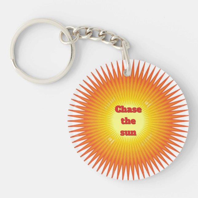 “Chase the Sun” Double-Sided Acrylic Keychain (Front)