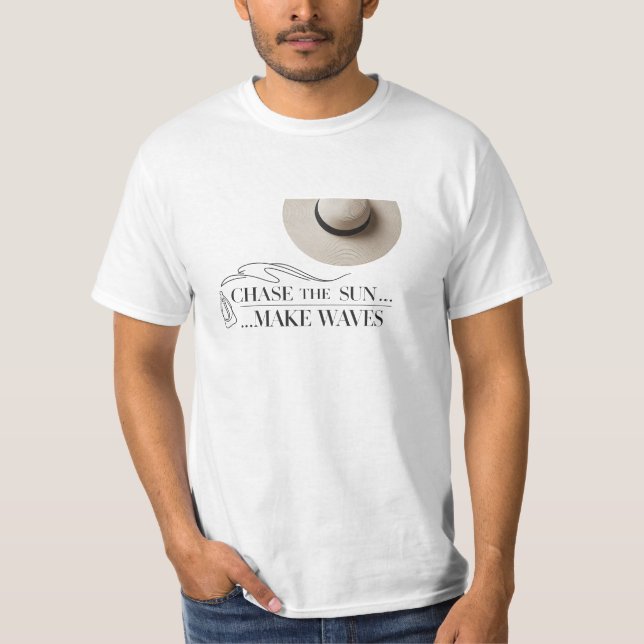 Chase the Sun, Make Waves – Minimalist Beach Tee  (Front)