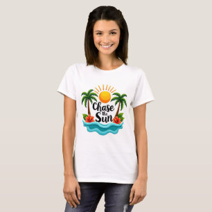 Chase the Sun T-Shirt Tropical Cartoon Été