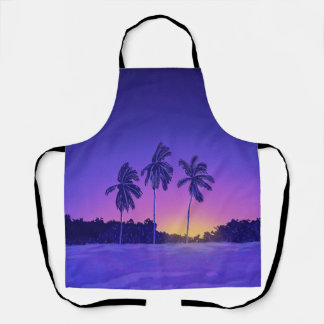 Chase the Sun – Tropical Palm Tree Sunset Vibe Apron