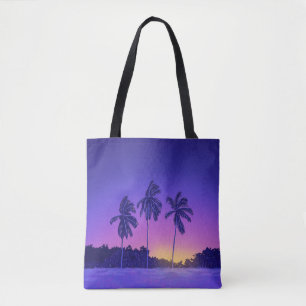 Chase the Sun – Tropical Palm Tree Sunset Vibe Tote Bag
