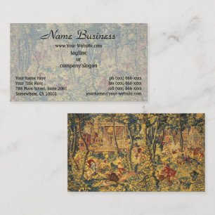 Chase Through the Wild: A Boar Hunt Scene Business Card